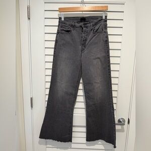 MOTHER The TomCat Roller Fray Gray Flare Wide-Leg Jeans